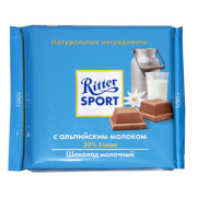 186 Ritter Sport мол. альпийское молоко 100г*12шт 